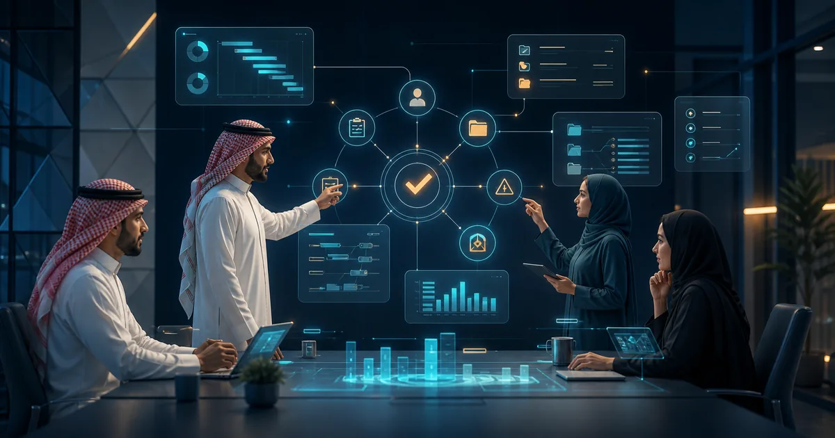 فريق سعودي يدير المهام والجداول والموافقات والمخاطر عبر منصة مشاريع موحدة