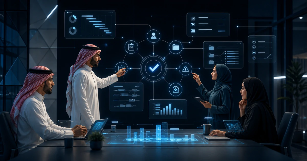 فريق سعودي يدير المهام والجداول والموافقات والمخاطر عبر منصة مشاريع موحدة