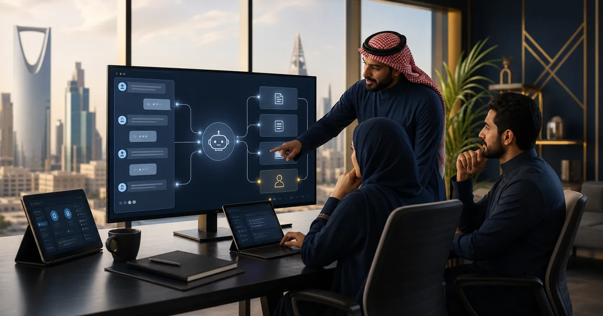 فريق سعودي يشرف على بوت ذكاء اصطناعي يربط محادثات العملاء بقاعدة المعرفة ونظام التذاكر والتحويل للموظف
