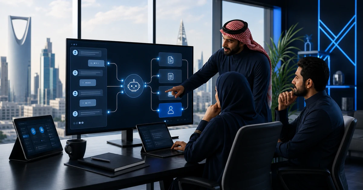 فريق سعودي يشرف على بوت ذكاء اصطناعي يربط محادثات العملاء بقاعدة المعرفة ونظام التذاكر والتحويل للموظف