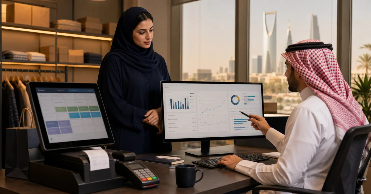 فريق سعودي يراجع ربط نظام نقاط البيع بالمحاسبة على شاشة تقارير
